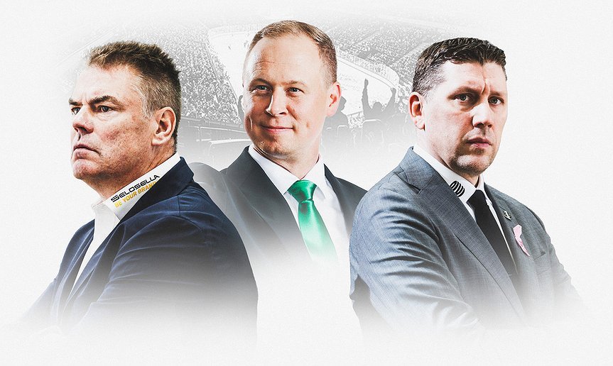 Kauden 2024-2025 kolme parasta valmentajaa. Kuva: Liiga.fi