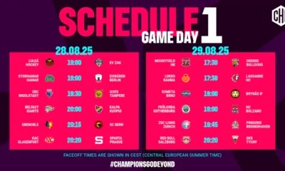 chl 2025-2026 otteluohjelma Game Day 1