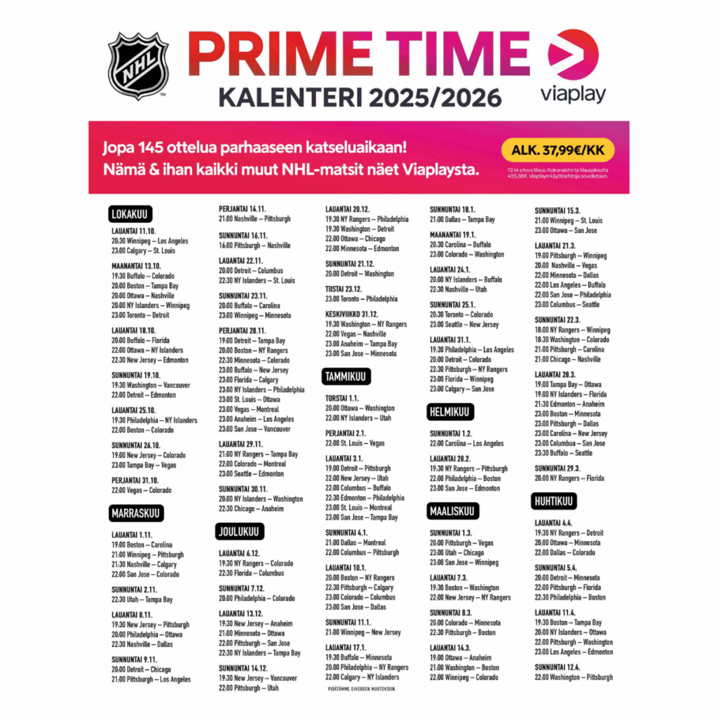 NHL Prime Time 2025-2026 Viaplay
